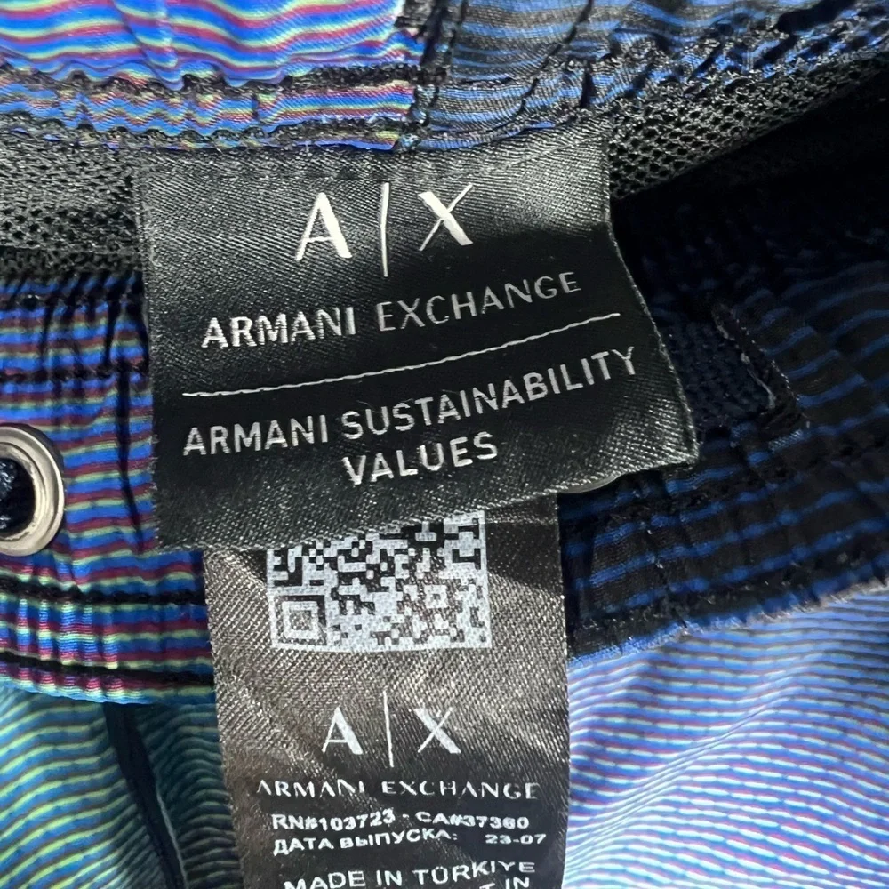Armani Exchange Pocketed Spell out Printed Swim Trunks XXL